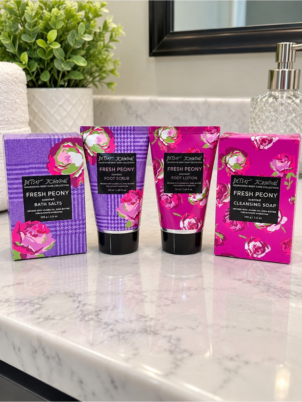 Betsey Johnson Fresh Peony Bath & Body Set - 4 Piece Set